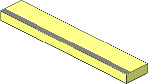 Tile  1 x  6 with Metallic Silver Stripe Pattern