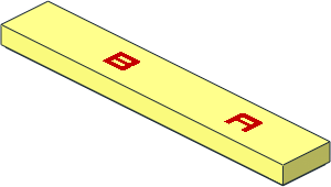 Tile  1 x  6 with Red "B" and "A" Pattern