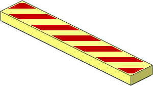 Tile  1 x  6 with Danger Red Stripes Pattern