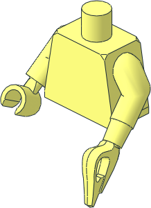 Minifig Torso with Arms, Right Hand and Left Harpoon Hand
