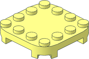 Plate  4 x  4 x  0.667 with Rounded Corners with Studs on Edges