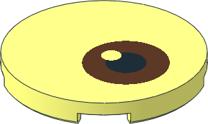 Tile  3 x  3 Round with Brown Eye Pattern