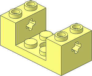 Plate 2 x 4 with Side Bricks 1 x 2 x 1.333 with Axle Hole