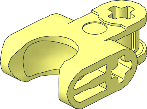 Constraction Connector  3 x  2 with Single Round Ball Socket with Straight Closed Sides