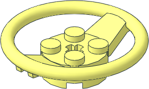 Car Steering Wheel  5 x  5 with Two Spokes and  2 x  2 Stud Centre with Axlehole
