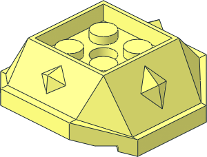 Shell  4 x  4 x  1.333 with Spikes with  2 x  2 Recess