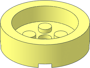 Brick  4 x  4 Round with  3 x  3 Recess with Hole and Snapstud