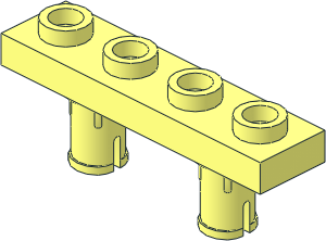 Plate  1 x  4 with  2 Pins