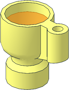 Minifig Cup Stein with Handle and Trans-Orange Drink Pattern