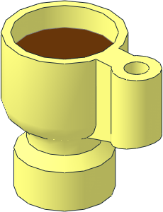 Minifig Cup Stein with Handle and Reddish Brown Drink Pattern