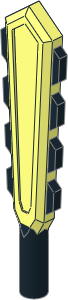 Minifig Sword Macuahuitl with Eight Black Blades and Grip Pattern