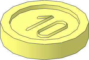 Minifig Coin with "10" Sans-serif Type