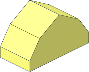Duplo Brick  2 x  4 x  2 Roof with Angled Sides