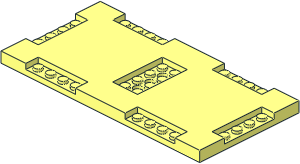 Plate  8 x 16 x  0.667 with Cutouts and Recessed Studs