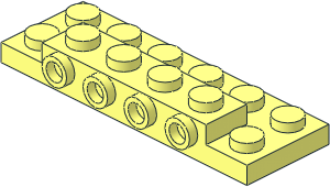 Plate  2 x  6 x  0.667 with Four Studs On Side and Four Raised Reinforced