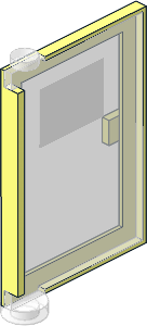 Door  1 x  4 x  5 Right with Trans Clear Glass with White Open Hours "9-12 / 14-17" Sticker on Upper Section