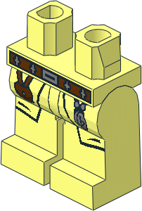 Minifig Hips and Legs with Pouch and Amulet Pattern