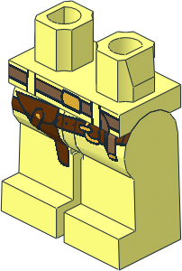 Minifig Hips and Legs with Holster and Belt Pattern