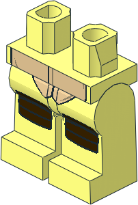 Minifig Hips and Legs with Turtle Shell and Dark Brown Knee Pads Pattern
