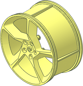 Wheel Rim 41 x 75 with  5 Spokes and  3 Pins #2 (Right)