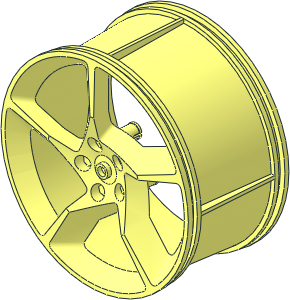 Wheel Rim 41 x 75 with  5 Spokes and  3 Pins #1 (Left)