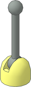 Hinge Control Stick Base with Light Grey Control Stick