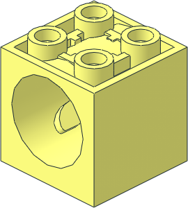 Brick  2 x  2 x  1.667 with Hole for Worm Screw  6L