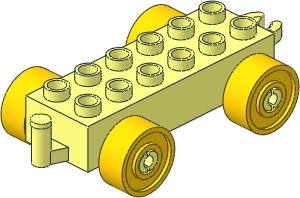 Duplo Car Base  2 x  6 with Yellow Wheels