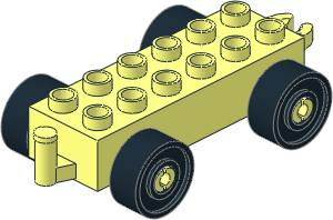 Duplo Car Base  2 x  6 with Black Wheels