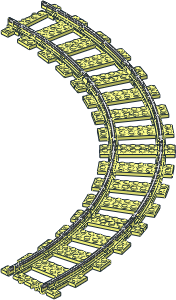 Train Track  9V Curved (Complete 4 Segments)