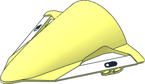 Technic Windscreen 11 x 11 Motorcycle with Angled Pegholes with White Sides Pattern