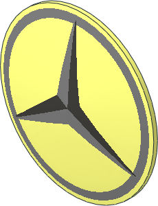 Minifig Shield Round Bowed with Mercedes-Benz Logo Pattern