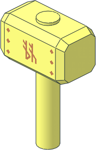 Minifig Sledgehammer with Copper Runes 2-Sided Pattern