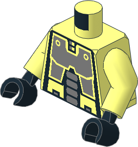 Minifig Torso with Arms and Black Hands with Explorien Droid Pattern
