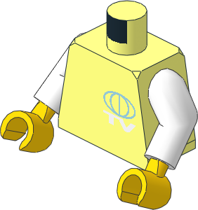 Minifig Torso with Arms and Hands with TV Logo Small Pattern