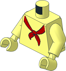 Minifig Torso with Arms and Hands with Red Scarf Pattern
