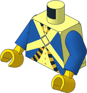 Minifig Torso with Arms and Hands with Blue Imperial Guard Pattern
