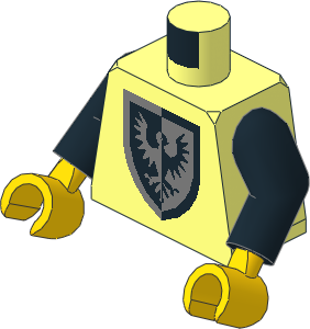 Minifig Torso with Arms and Hands with Black Falcon Pattern