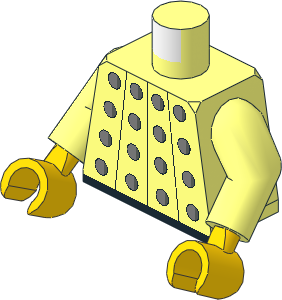 Minifig Torso with Arms and Hands with Studded Armour Pattern