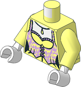 Minifig Torso with Arms and Hands with Female Corset with Lavender Trim and Pendant Pattern