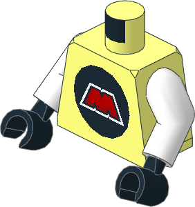 Minifig Torso with Arms and Hands with MTron Logo Pattern