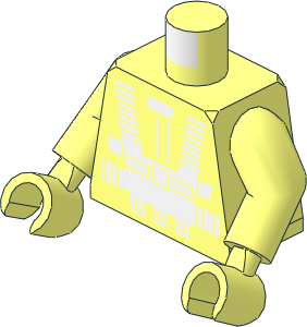 Minifig Torso with Arms and Hands with Blacktron I 2-Sided Pattern
