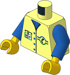 Minifig Torso with Arms and Hands with Telephone Pattern