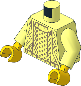 Minifig Torso with Arms and Hands with Knit Sweater Pattern
