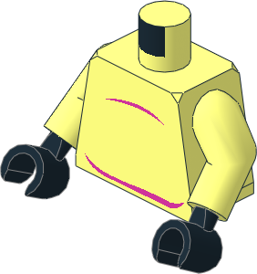 Minifig Torso with Arms and Hands with Dark Pink Stomach Lines Pattern
