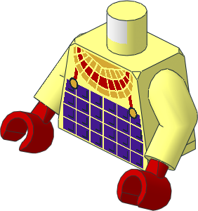 Minifig Torso with Arms and Hands with Pharaoh Breastplate Pattern