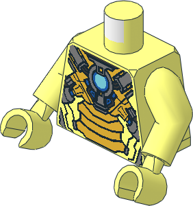 Minifig Torso with Arms and Hands with Iron Man Armoured Suit Mark XVII Pattern