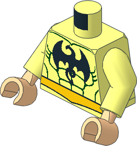 Minifig Torso with Arms and Light Nougat Hands with Iron Fist Pattern