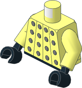 Minifig Torso with Arms and Hands with Soccer Team Goalkeeper and White "1" Pattern