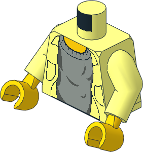 Minifig Torso with Arms and Hands with HP Jacket and Light Grey Sweater Pattern